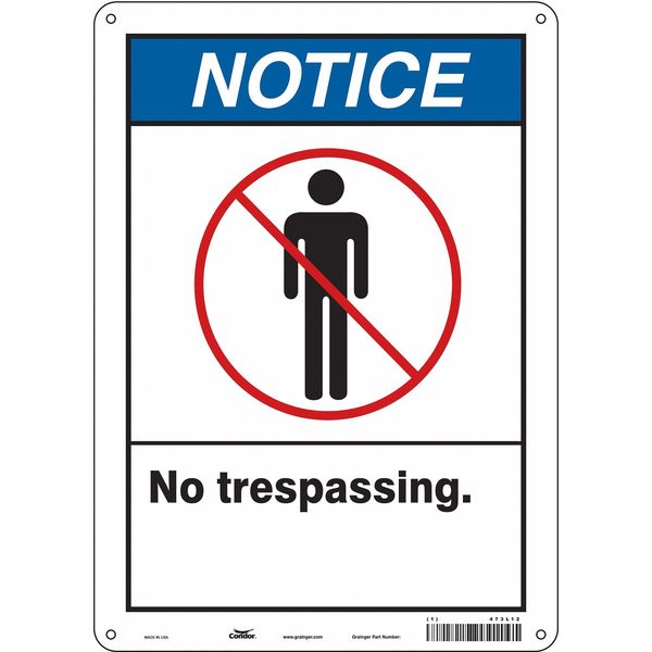 Safety Sign, 14 in Height, 10 in Width, Aluminum, Vertical Rectangle, English, 473L12