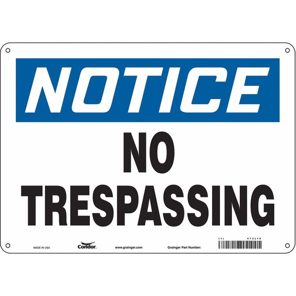 Safety Sign, 10 in Height, 14 in Width, Aluminum, Horizontal Rectangle, English, 473L18