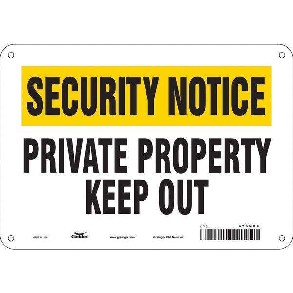 Safety Sign, 7 in Height, 10 in Width, Aluminum, Vertical Rectangle, English, 473M89