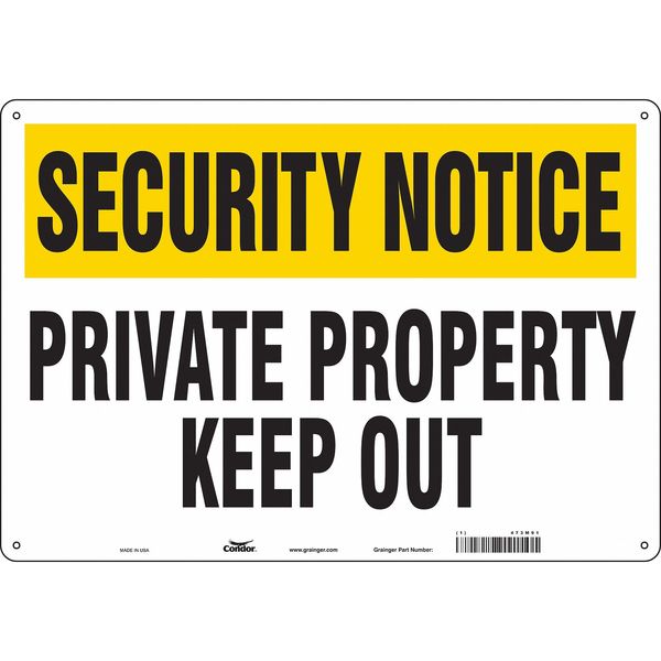 Safety Sign, 14 in H, 20 in W, Aluminum, Horizontal Rectangle, English, 473M91