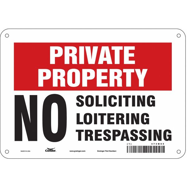 Safety Sign, 7 in Height, 10 in Width, Aluminum, Vertical Rectangle, English, 473M05