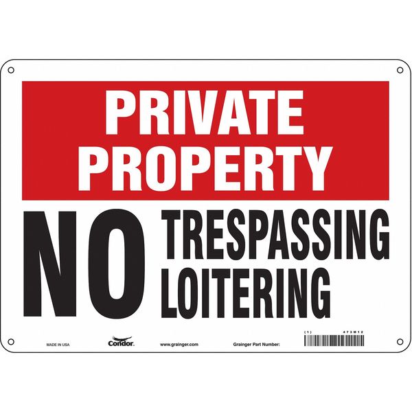 Safety Sign, 10 in Height, 14 in Width, Aluminum, Horizontal Rectangle, English, 473M12