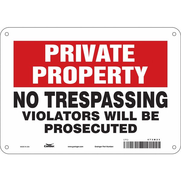 Safety Sign, 7 in Height, 10 in Width, Aluminum, Vertical Rectangle, English, 473M23