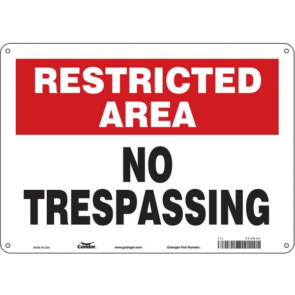 Safety Sign, 10 in Height, 14 in Width, Aluminum, Horizontal Rectangle, English, 473M36