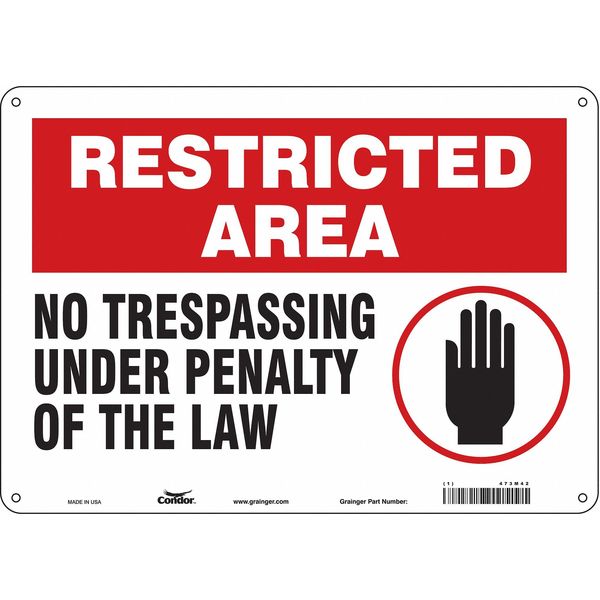 Safety Sign, 10 in Height, 14 in Width, Aluminum, Horizontal Rectangle, English, 473M42