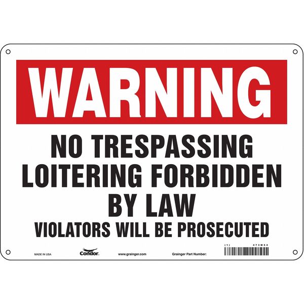 Safety Sign, 10 in Height, 14 in Width, Aluminum, Horizontal Rectangle, English, 473M54
