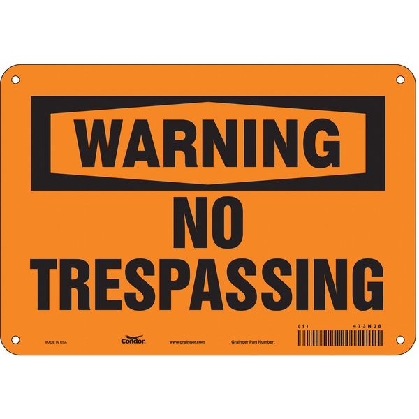 Safety Sign, 7 in Height, 10 in Width, Aluminum, Vertical Rectangle, English, 473N08