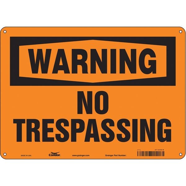 Safety Sign, 10 in Height, 14 in Width, Aluminum, Horizontal Rectangle, English, 473N09