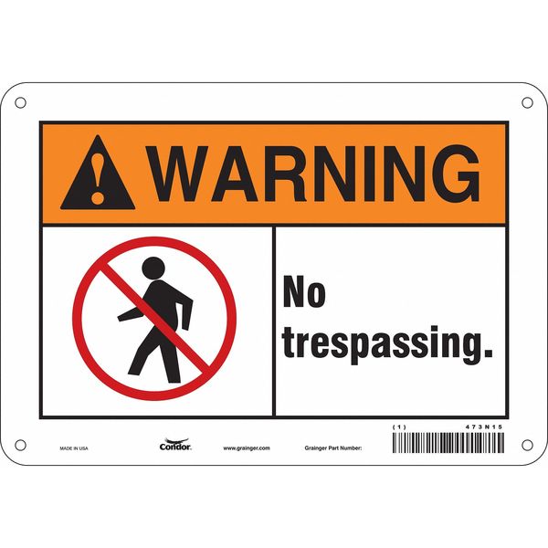 Safety Sign, 7 in Height, 10 in Width, Aluminum, Vertical Rectangle, English, 473N15