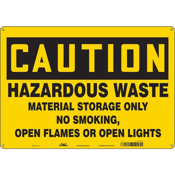No Smoking Sign, 14 in H, 20 in W, Horizontal Rectangle, English, 473P28