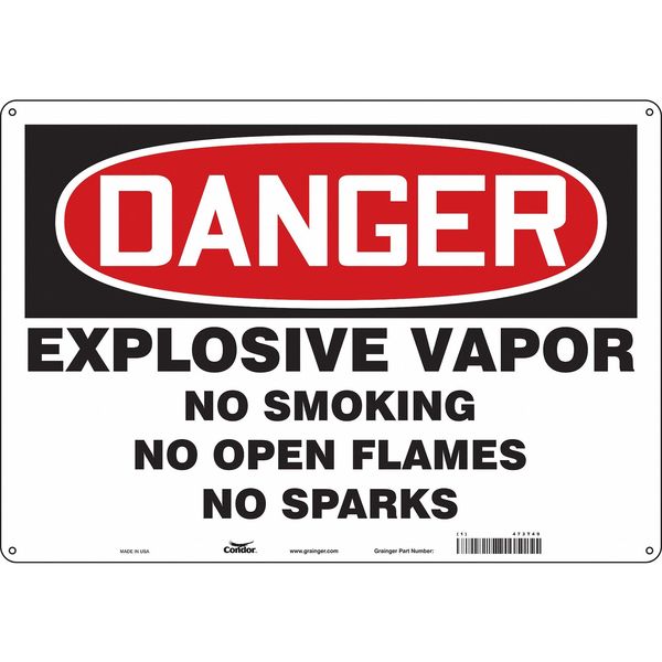No Smoking Sign, 14 in H, 20 in W, Horizontal Rectangle, English, 473T49