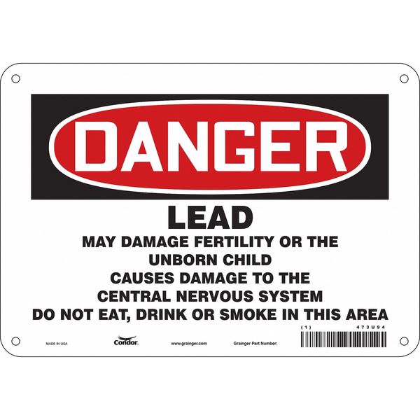 No Smoking Sign, 7 in Height, 10 in Width, Aluminum, Vertical Rectangle, English