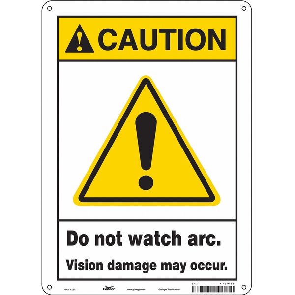 Safety Sign, 14 in Height, 10 in Width, Aluminum, Vertical Rectangle, English, 473W15