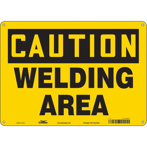 Safety Sign, 10 in Height, 14 in Width, Aluminum, Horizontal Rectangle, English, 473W25