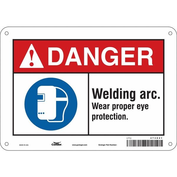 Safety Sign, 7 in Height, 10 in Width, Aluminum, Vertical Rectangle, English, 473X21