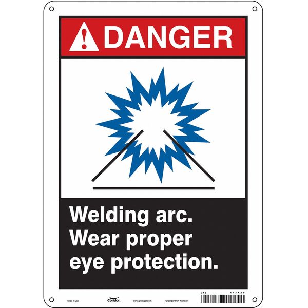 Safety Sign, 14 in Height, 10 in Width, Aluminum, Vertical Rectangle, English, 473X28