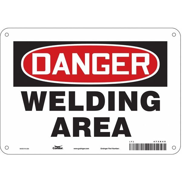 Safety Sign, 7 in Height, 10 in Width, Aluminum, Vertical Rectangle, English, 473X45
