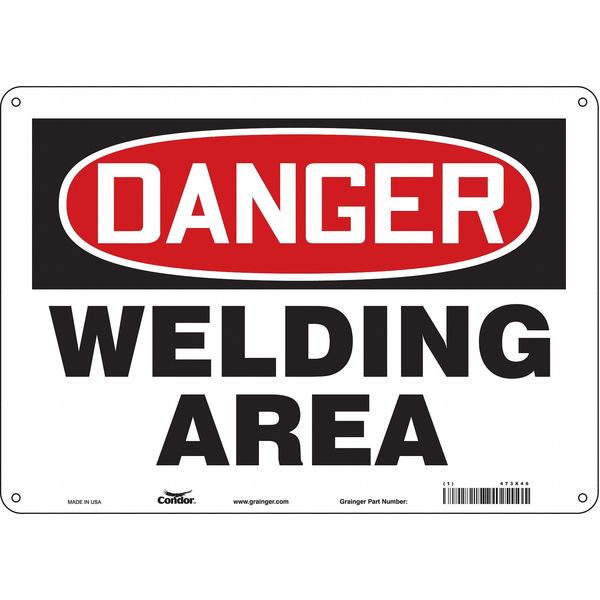 Safety Sign, 10 in Height, 14 in Width, Aluminum, Horizontal Rectangle, English, 473X46