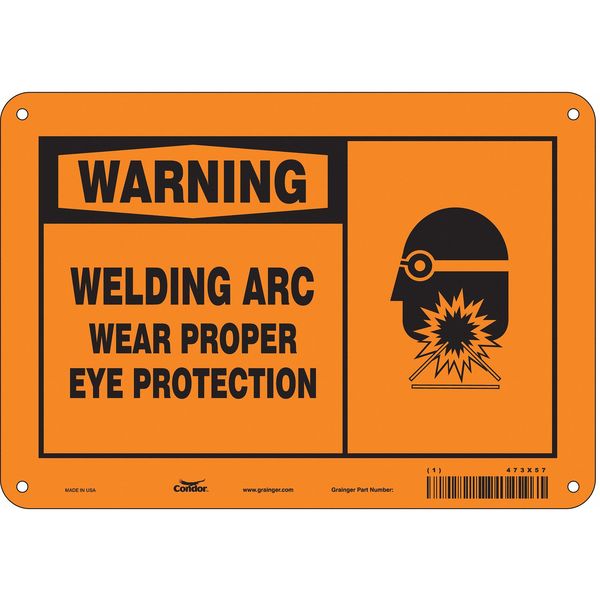 Safety Sign, 7 in Height, 10 in Width, Aluminum, Vertical Rectangle, English, 473X57