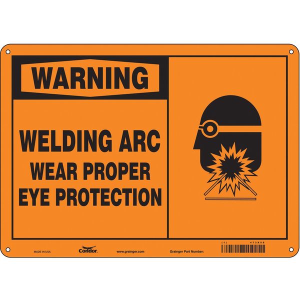 Safety Sign, 10 in Height, 14 in Width, Aluminum, Horizontal Rectangle, English, 473X58