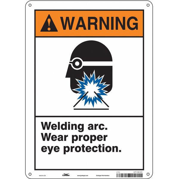Safety Sign, 14 in Height, 10 in Width, Aluminum, Vertical Rectangle, English, 473X64