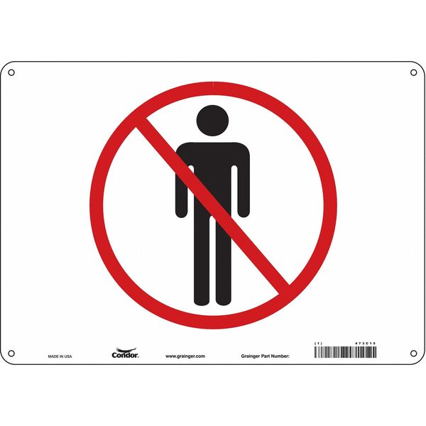 Safety Sign, 10 in Height, 14 in Width, Aluminum, Square, No Text