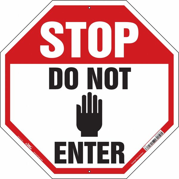 Safety Sign, 24 in H, 24 in W, Aluminum, Octagon, English, 473C24
