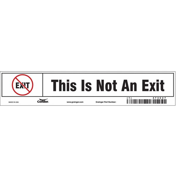 Safety Sign, 1 3/4 in x 9 in, Vinyl