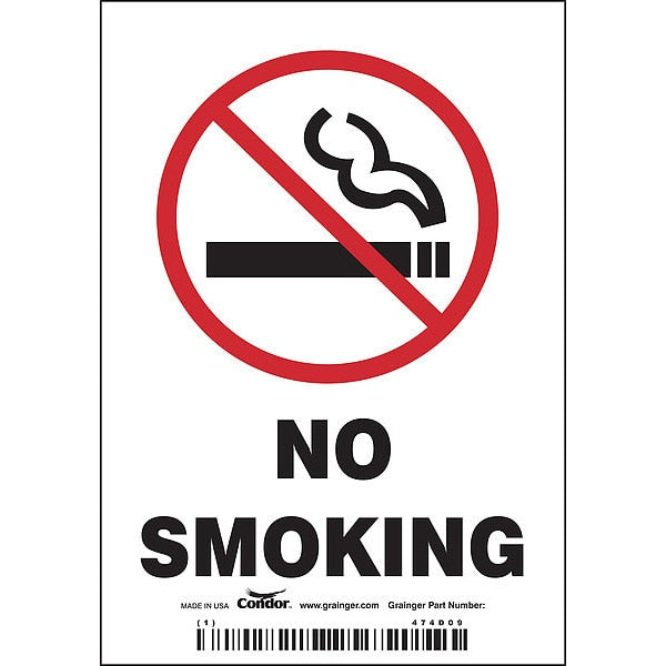 Safety Sign, 5 in H, 3 1/2 in W, Vinyl, Vertical Rectangle, English, 474D09