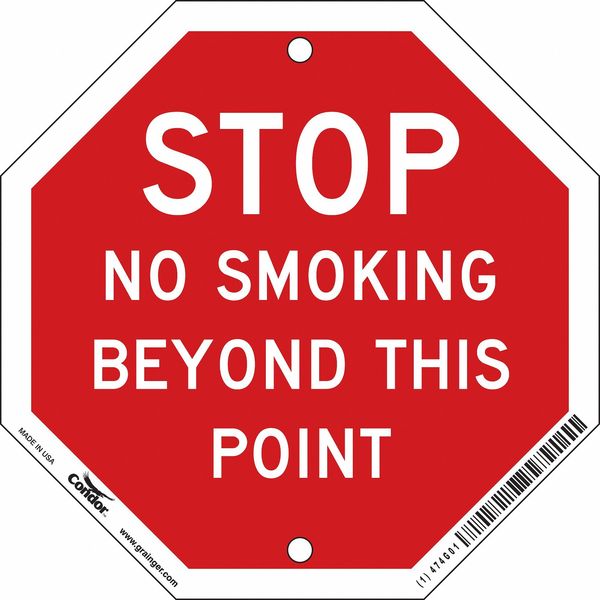 Safety Sign, 6 in Height, 6 in Width, Aluminum, Square, English