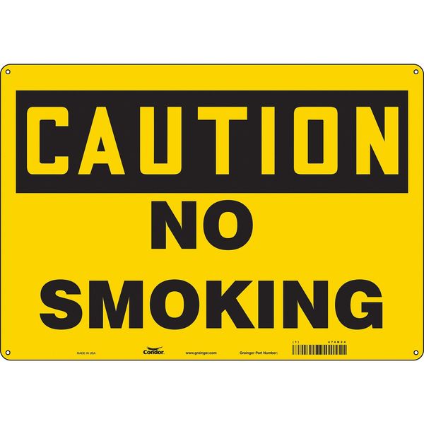 Safety Sign, 14 in H, 20 in W, Fiberglass, Horizontal Rectangle, English, 474N24