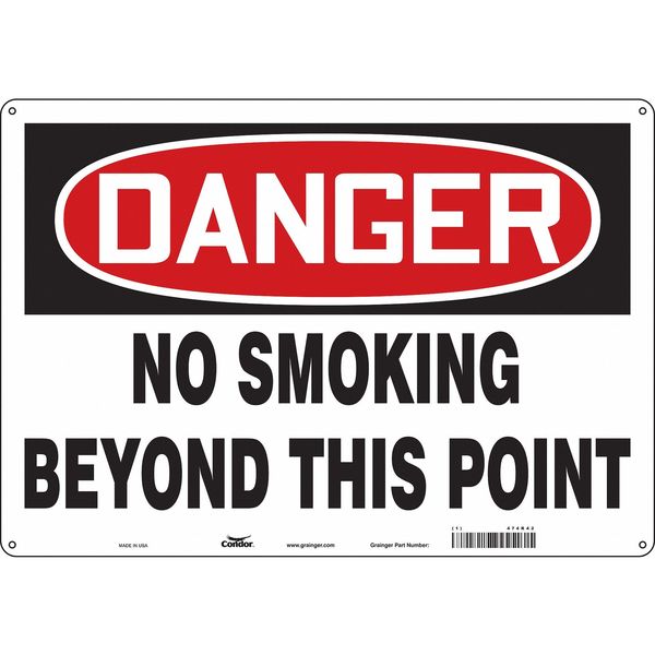 Safety Sign, 14 in H, 20 in W, Horizontal Rectangle, English, 474R42