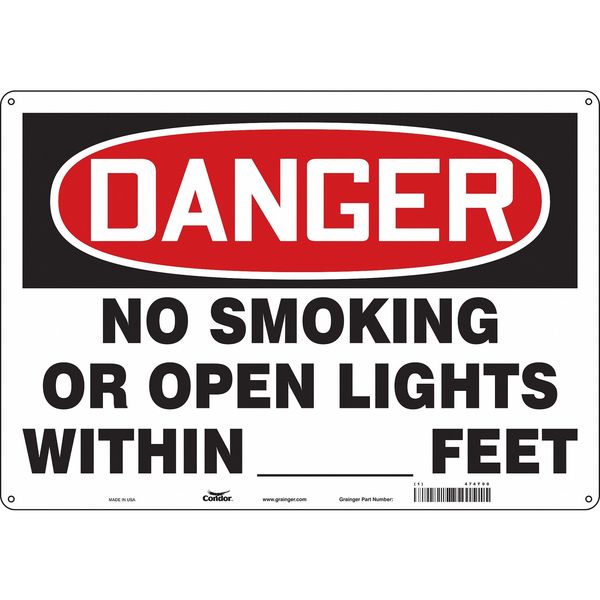 Safety Sign, 14 in H, 20 in W, Horizontal Rectangle, English, 474T90