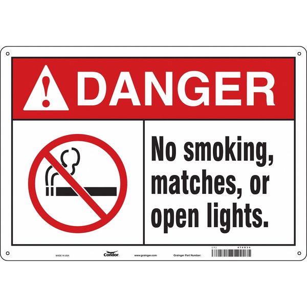 Safety Sign, 14 in H, 20 in W, Horizontal Rectangle, English, 474U34