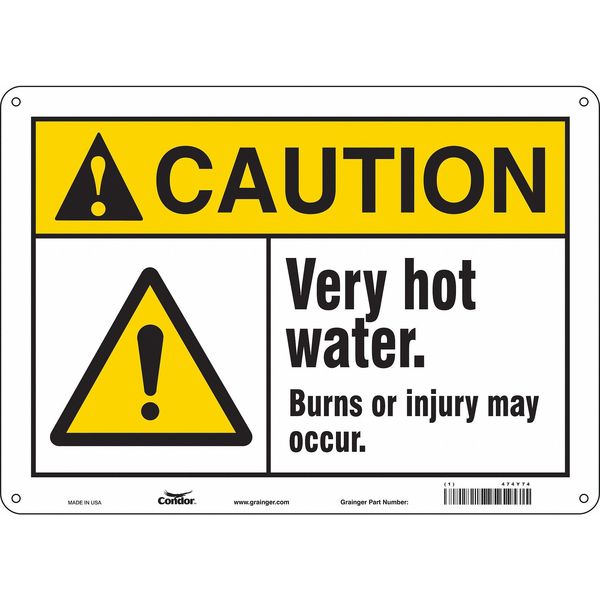 Safety Sign, 10 in Height, 14 in Width, Aluminum, Horizontal Rectangle, English, 474Y74