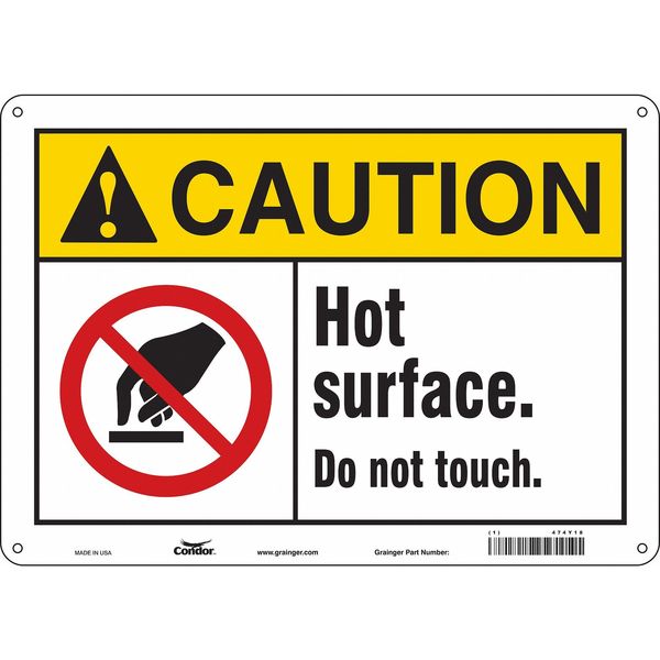 Safety Sign, 10 in Height, 14 in Width, Aluminum, Horizontal Rectangle, English, 474Y18