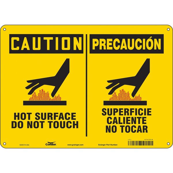 Danger Sign, 10 in H, 14 in W, Aluminum, Horizontal Rectangle, English, Spanish, 474Y24