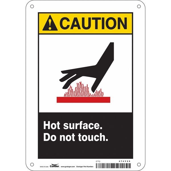 Danger Sign, 10 in H, 7 in W, Aluminum, Horizontal Rectangle, English, 474Y29