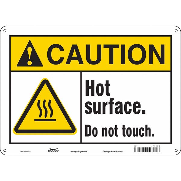 Danger Sign, 10 in H, 14 in W, Aluminum, Horizontal Rectangle, English, 474Y36