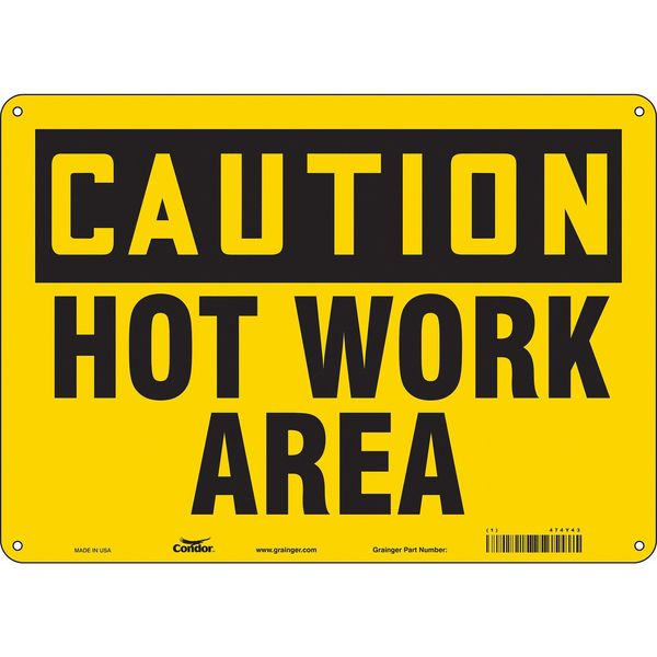 Danger Sign, 10 in H, 14 in W, Aluminum, Horizontal Rectangle, English, 474Y43