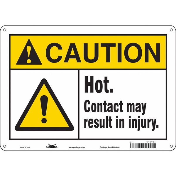 Danger Sign, 10 in H, 14 in W, Aluminum, Horizontal Rectangle, English, 474Y56