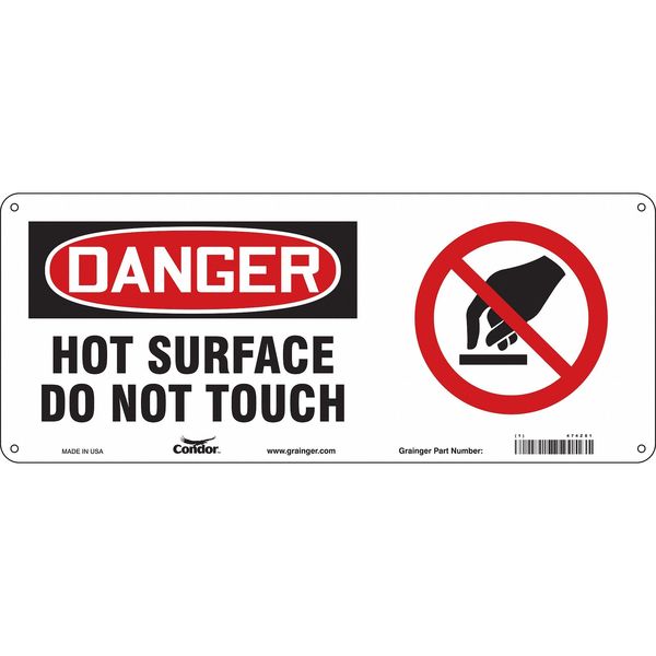 Safety Sign, 7 in H, 17 in W, Aluminum, Vertical Rectangle, English, 474Z81