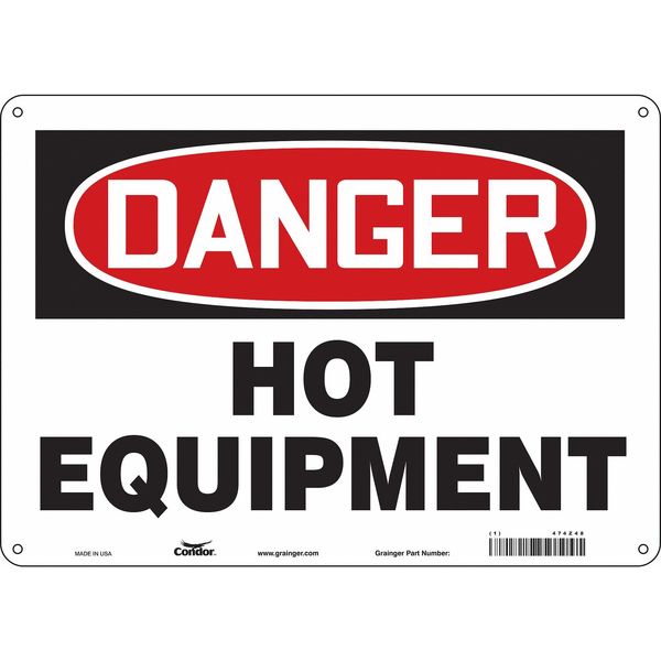 Safety Sign, 10 in Height, 14 in Width, Aluminum, Horizontal Rectangle, English, 474Z48