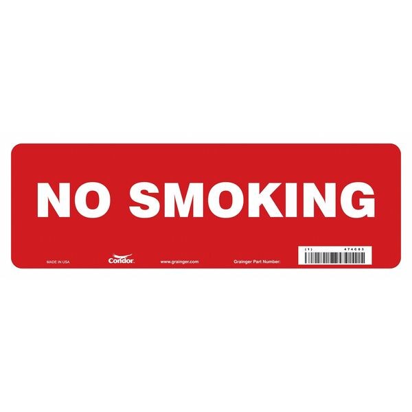 Safety Sign, 5 in H, 14 in W, Vinyl, Vertical Rectangle, English, 474C83