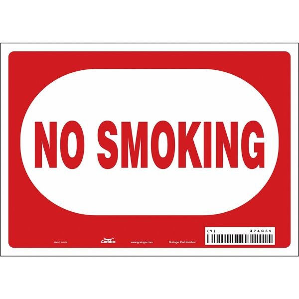 Safety Sign, 5 in H, 7 in W, Vinyl, Horizontal Rectangle, English, 474C39