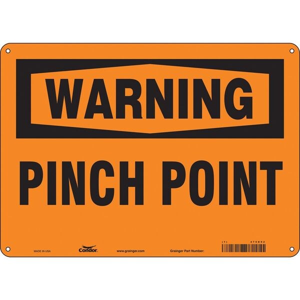 Safety Sign, 10 in Height, 14 in Width, Aluminum, Horizontal Rectangle, English, 475D92