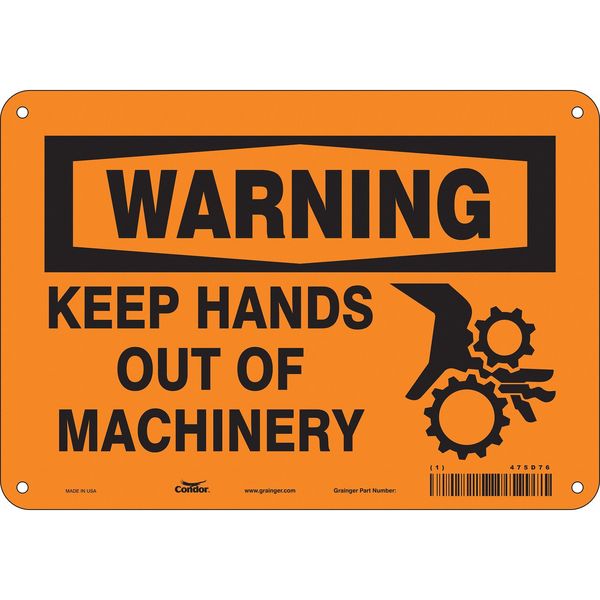 Safety Sign, 7 in Height, 10 in Width, Aluminum, Vertical Rectangle, English, 475D76