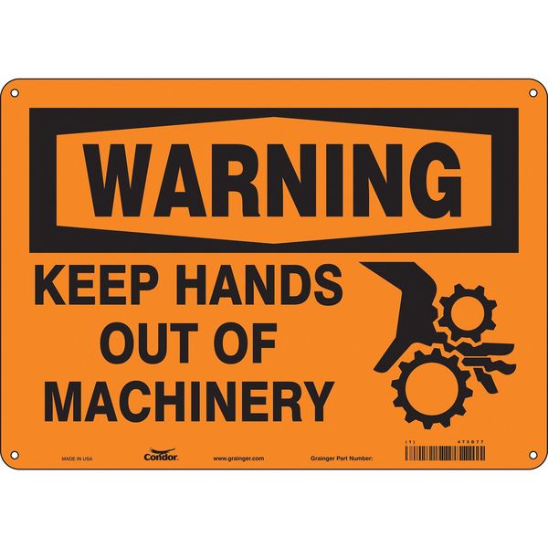 Safety Sign, 10 in Height, 14 in Width, Aluminum, Horizontal Rectangle, English, 475D77