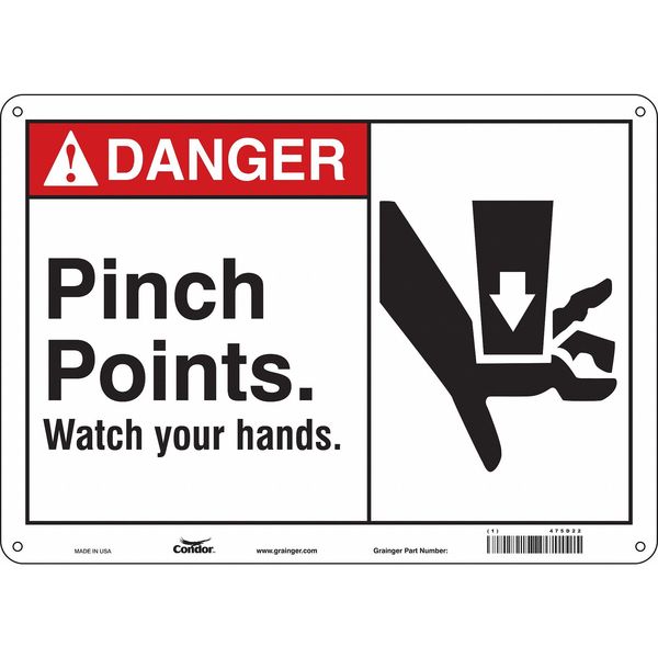 Safety Sign, 10 in Height, 14 in Width, Polyethylene, Horizontal Rectangle, English, 475D22