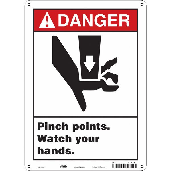Safety Sign, 14 in Height, 10 in Width, Aluminum, Vertical Rectangle, English, 475D27